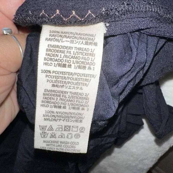 Free People Tunic Dress M Boho Black Embroidered Tassel Peasant LS Top‎ Paisley - Picture 7 of 10